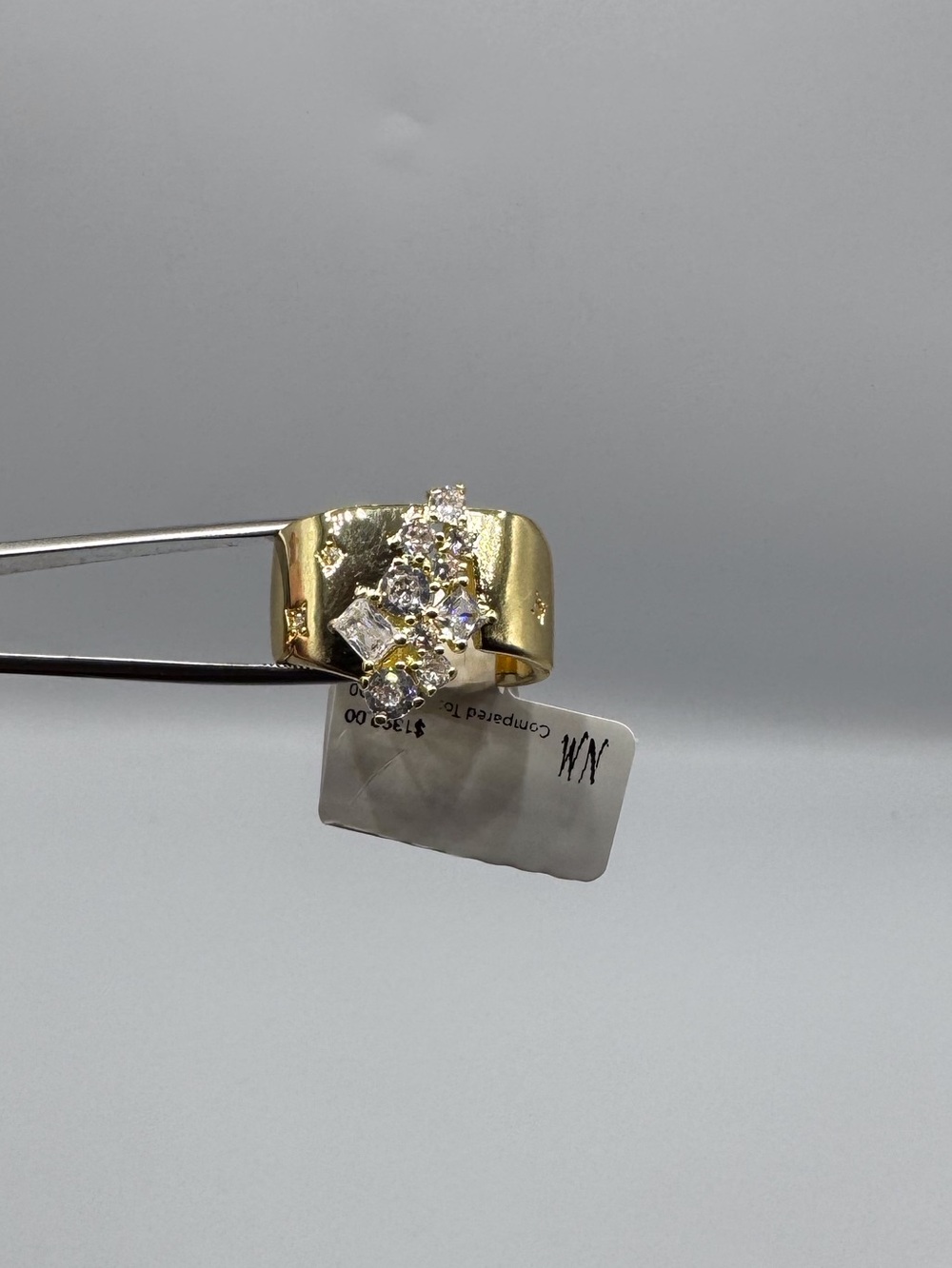 14K Mixed-Cut Cascading Statement Band - Picture 6 of 12